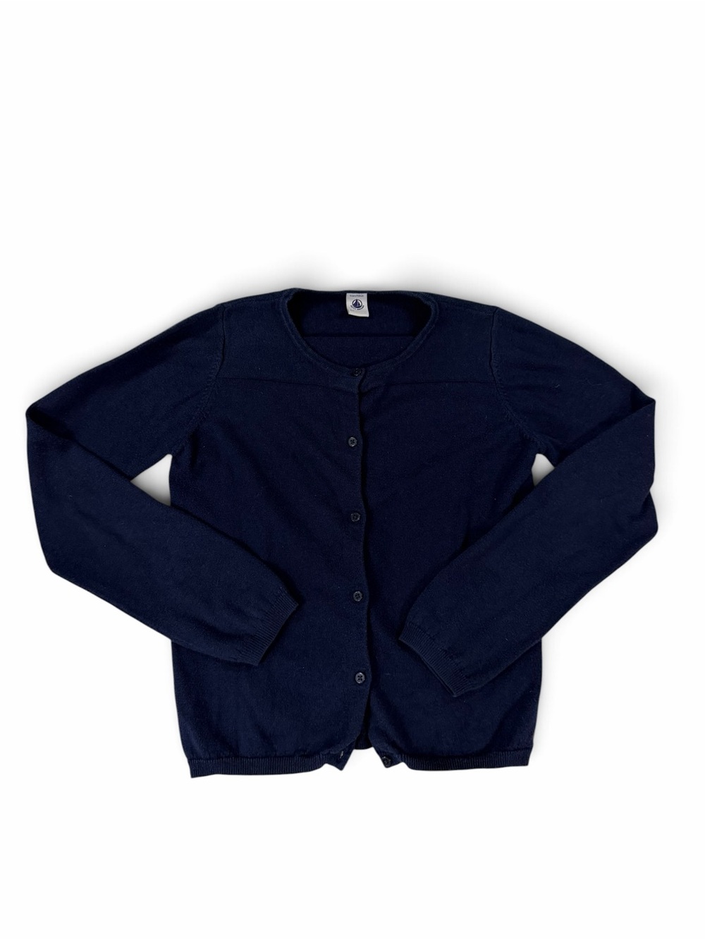 Petit Bateau Girls Navy Cotton Wool Button Cardigan Red Sailboat Size 12Y